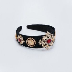 Last One! NASTY GAL Jewel Embellished Detail Headband black NEW